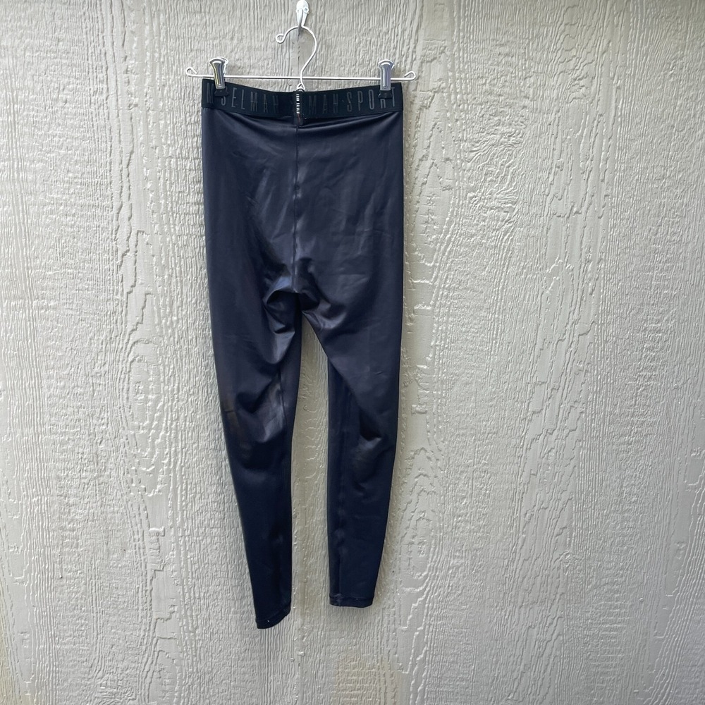 Adam Selman Sport Women's XS‎ Black Shiny Active Thin Leggings - Picture 7 of 7